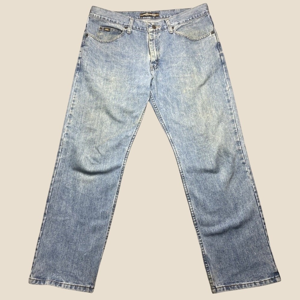 Vintage Lee Jeans Mens 36 X 29 Blue Denim 100% Cotton Regular Fit Straight Leg